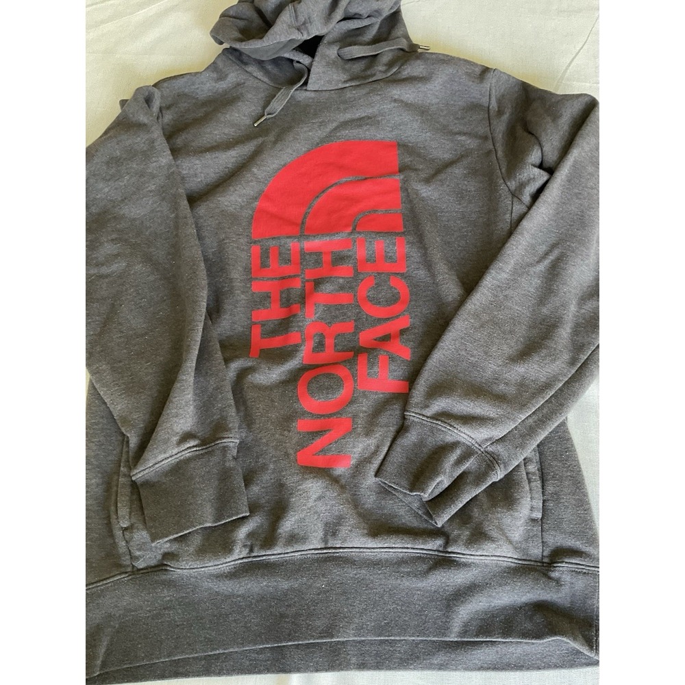 The North Face Men's Hooded Pullover Sweatshirt M Gray Red Graphic - Picture 5 of 5